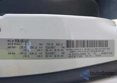 2018 Dodge Grand Caravan Gt из США, поврежденный, VIN 2C4RDGEG1JR334667